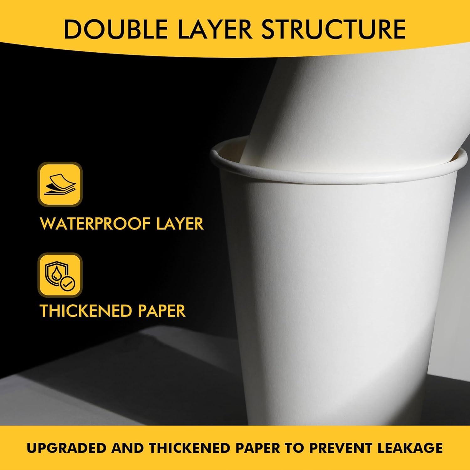 imageRACETOP 100 pack Disposable Coffee Cups with Lids 12 oz Hot Paper Cups with Lids To Go Cup with Lid16 ozlidssleeves 500 pcs