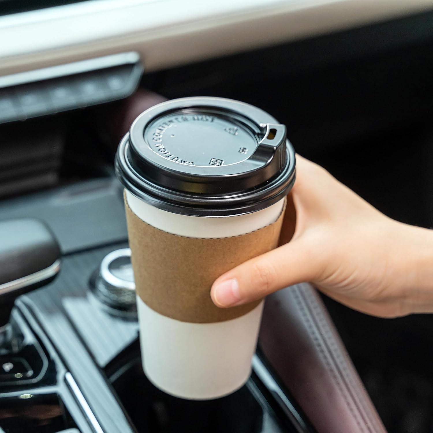 imageRACETOP 100 pack Disposable Coffee Cups with Lids 12 oz Hot Paper Cups with Lids To Go Cup with Lid16 ozlidssleeves 500 pcs